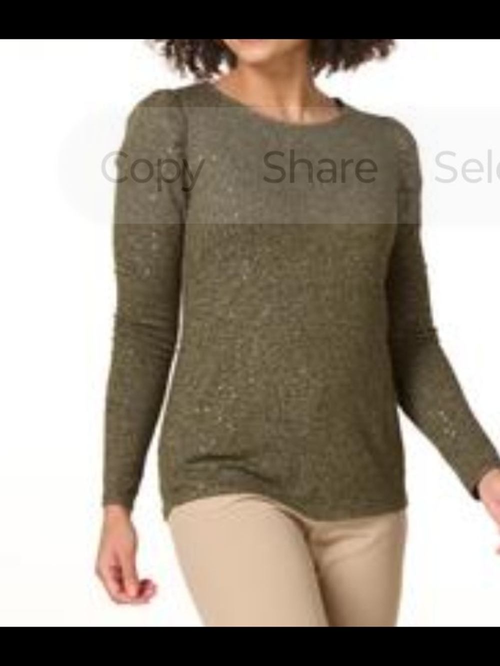 Cato Olive Green Knit Crewneck Sweater